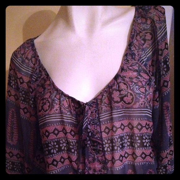 Tie front peasant shirt