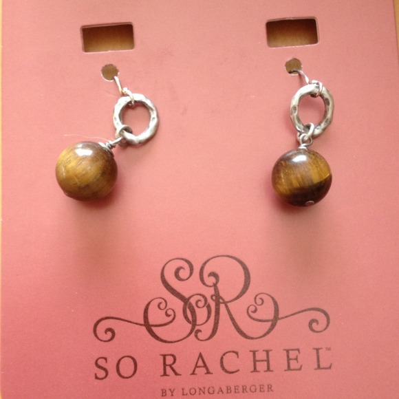 Longaberger So Rachel Tiger Drop Earrings.