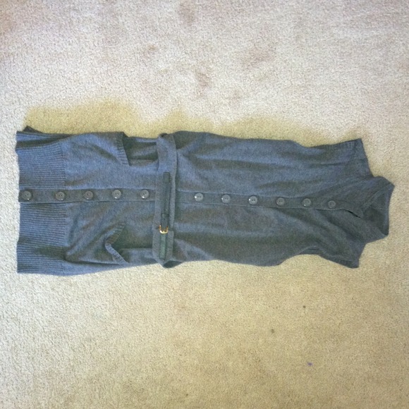 Long grey sweater vest