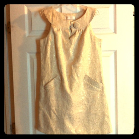 BB Dakota gold n cream shift dress
