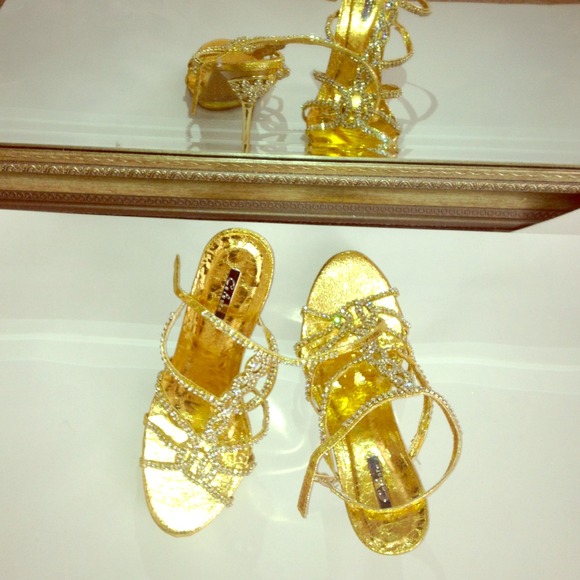 Celeste Women's Joyce-09,Gold,crystal ankle wrap-8