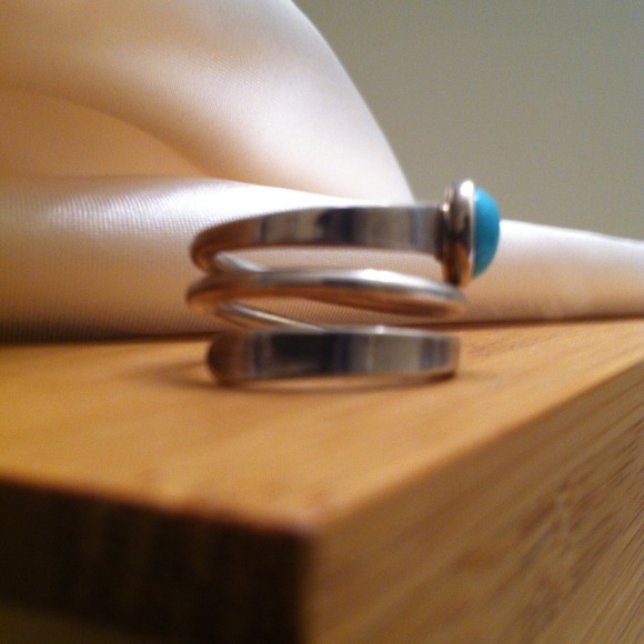 SOLD@jxsxixa012. 6/7, Gen. Turquoise & S/S Ring - Picture 2 of 4
