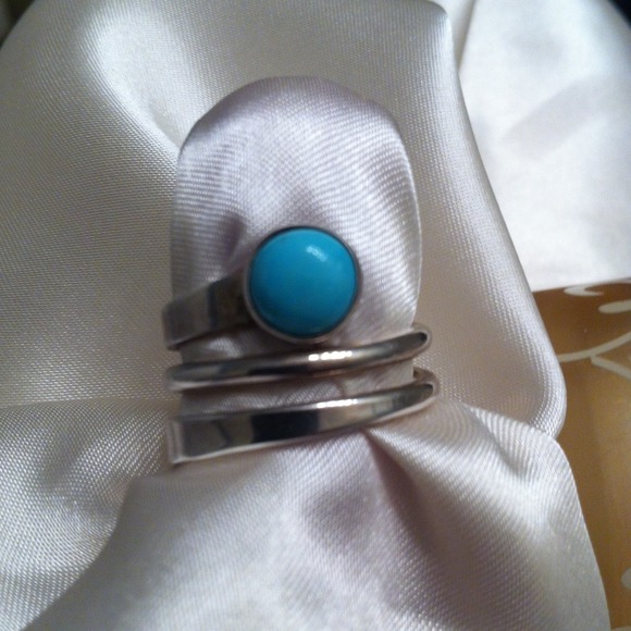 SOLD@jxsxixa012. 6/7, Gen. Turquoise & S/S Ring - Picture 3 of 4