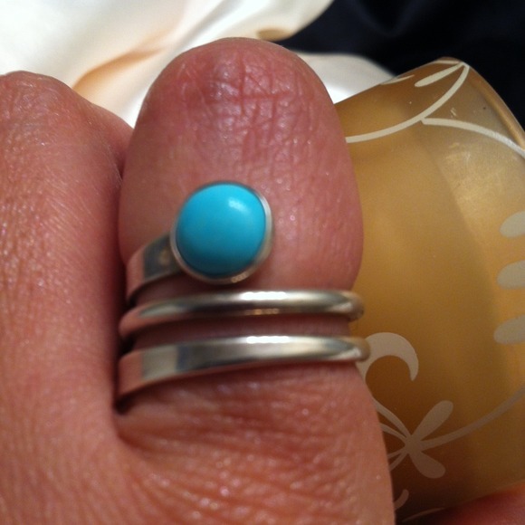 SOLD@jxsxixa012. 6/7, Gen. Turquoise & S/S Ring - Picture 4 of 4