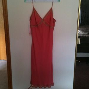 Banana Republic peach silk dress