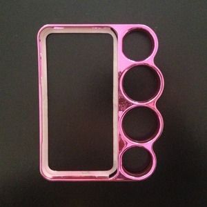 iPhone 4s Pink Machine Cut Knuckle Case