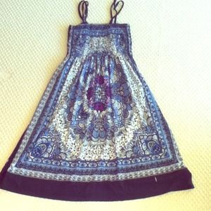 Cool color patterned sun dress with straps