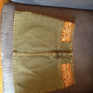 Sparkly fun Express jean skirt! 19"w x15"l
