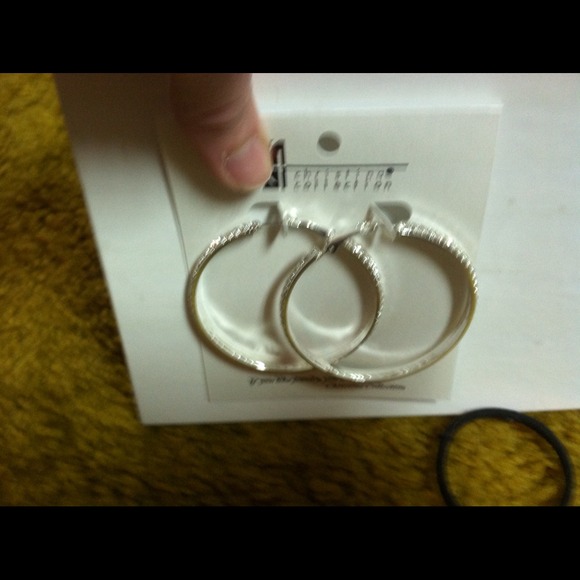 ❌Sold❌Large rhinestone hoop earrings