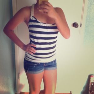 ✨open back braided striped top