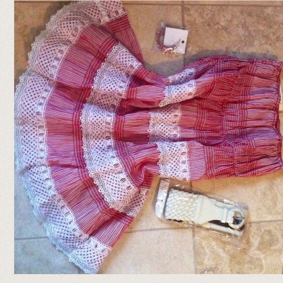 VTG Hot Delicious dress red white large