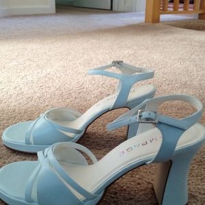 Sexy pair of aqua heels with straps