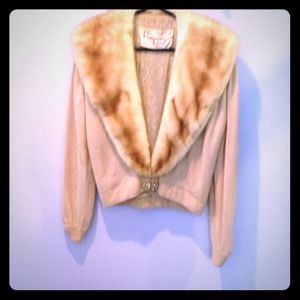 Fur and lined wool jacket. Vintage