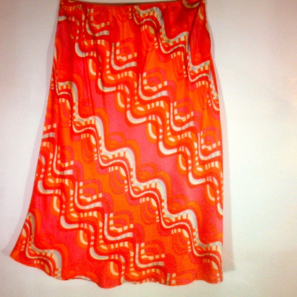 Geometric design silk skirt