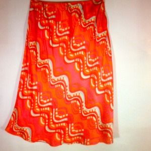 Geometric design silk skirt