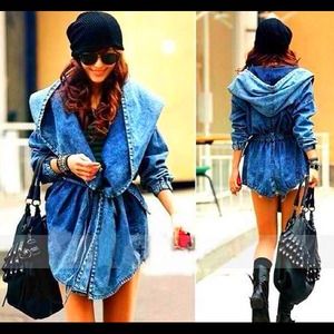 Oversized Denim Hoodie