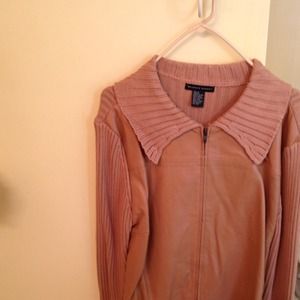 *SOLD* Leather front sweater!!