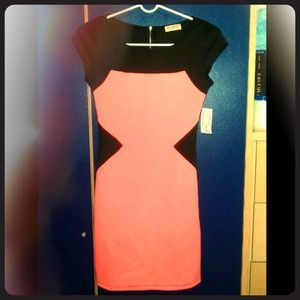 Black and Pink Bodycon Dress