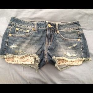 ⭐Sold⭐ NWT - AE Destroyed Sequin Shortie Shorts