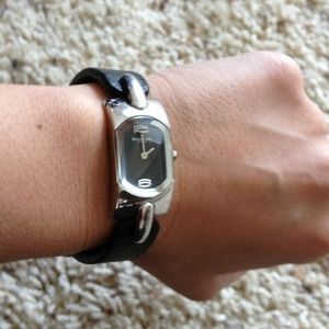 Black leather strap Keneth Cole watch!!