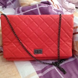 Bright orange shoulder bag