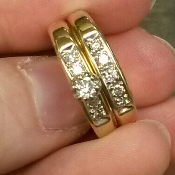 (REDUCED) 14K Gold DIAMOND Wedding Set!!! - Picture 2 of 4