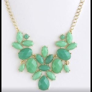 Mint faceted gemstone necklace