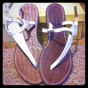 White strappy sandals. Never been worn