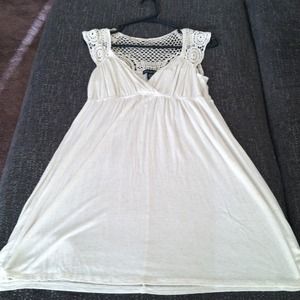 Large cream crochet dress for cass