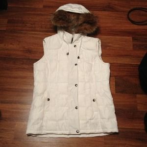 White hooded vest. Never worn