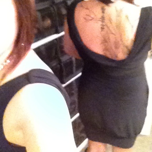 Black dress w/scoop back, sz M - Picture 4 of 4