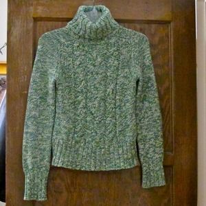 Cable knit turtleneck sweater