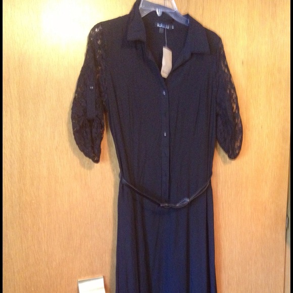 SOLD...Anthropology Mustard Seed Black Shirt Dress