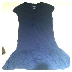 Cute knee length navy ruffle dress