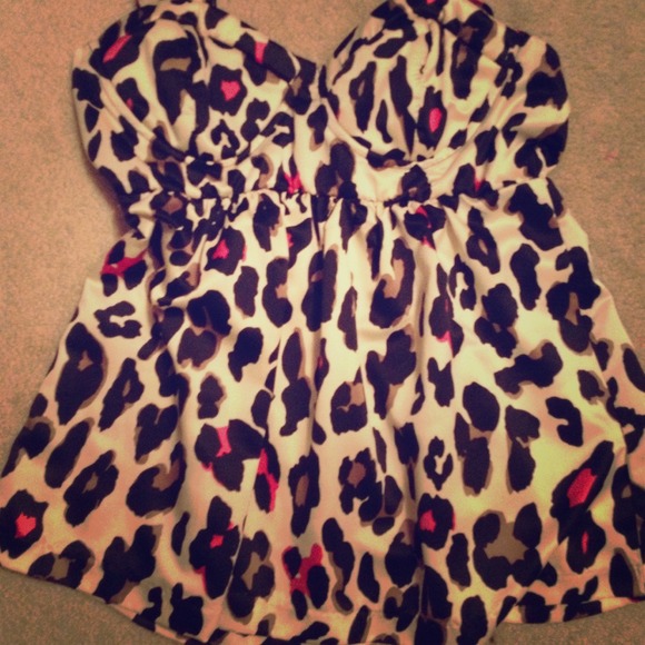 Animal print baby doll tank