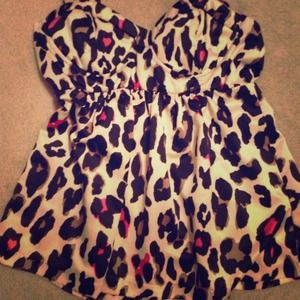 Animal print baby doll tank
