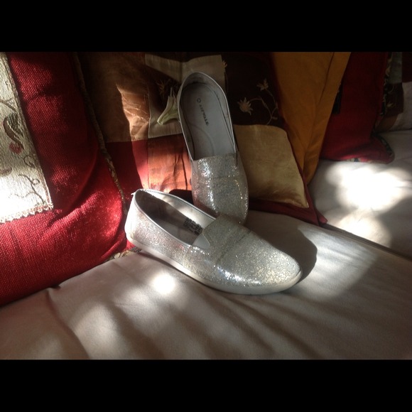 Silver color shoes