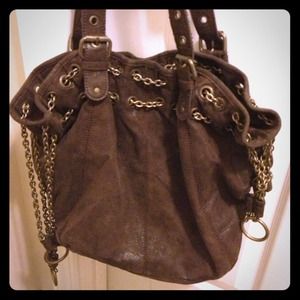 Brown bag with bronze chains!