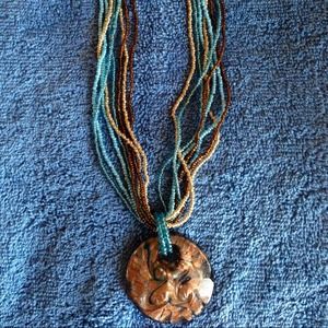 Gorgeous Multi Strand and Dichroic Glass Necklace