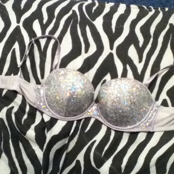 Silver sequin bra
