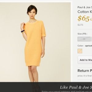 Apricot Cotton Knit Dress REDUCED!