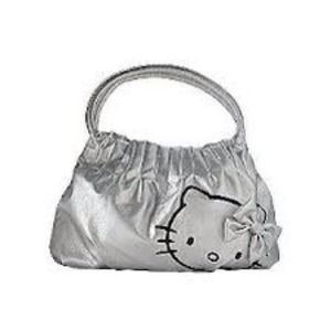 🚫SOLD HELLO KITTY Silver bubble bag.
