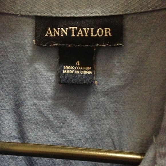 Blue Ann Taylor button up blouse - Picture 2 of 3