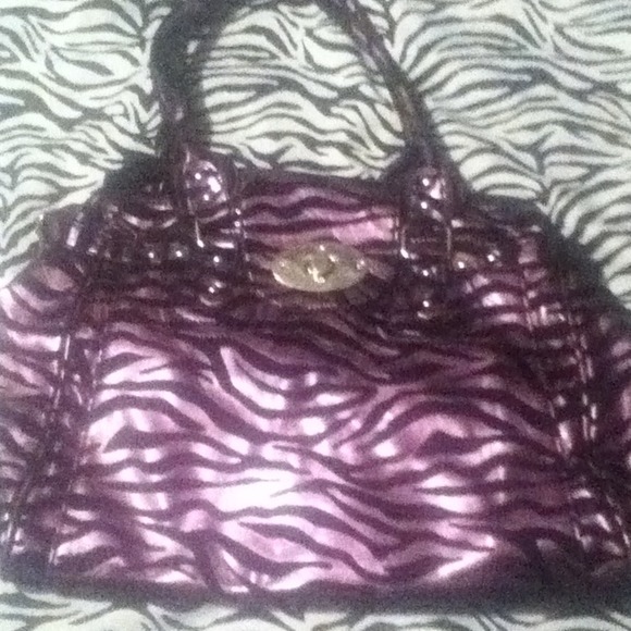 Purple zebra purse