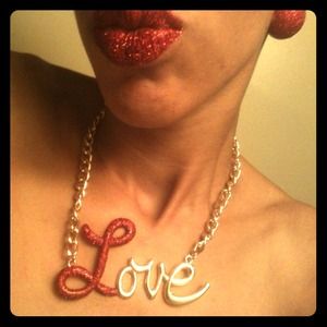 Valentine's Day Necklace & Big Stud Earrings