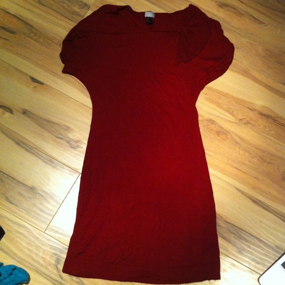 Raspberry red sweater dress