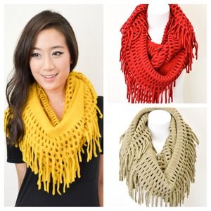Infinity fringe scarf - available in 3 colors