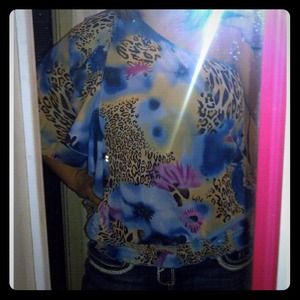 Sheer colorful blouse