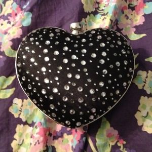 Black heart shaped clutch