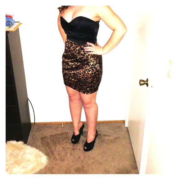 Black and Cheetah Dress